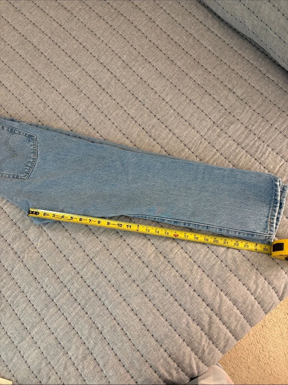 Levi's Light Blue Distressed Straight Leg Jeans